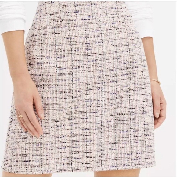 LOFT Dresses & Skirts - LOFT Tweed Mini Skirt - Cream and Blue